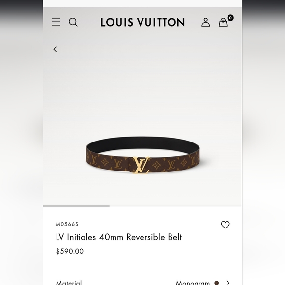 $600 Retail Auth Louis Vuitton Monogram Belt.80/32 AC5212 M0566 Made in Spain - Picture 6 of 16